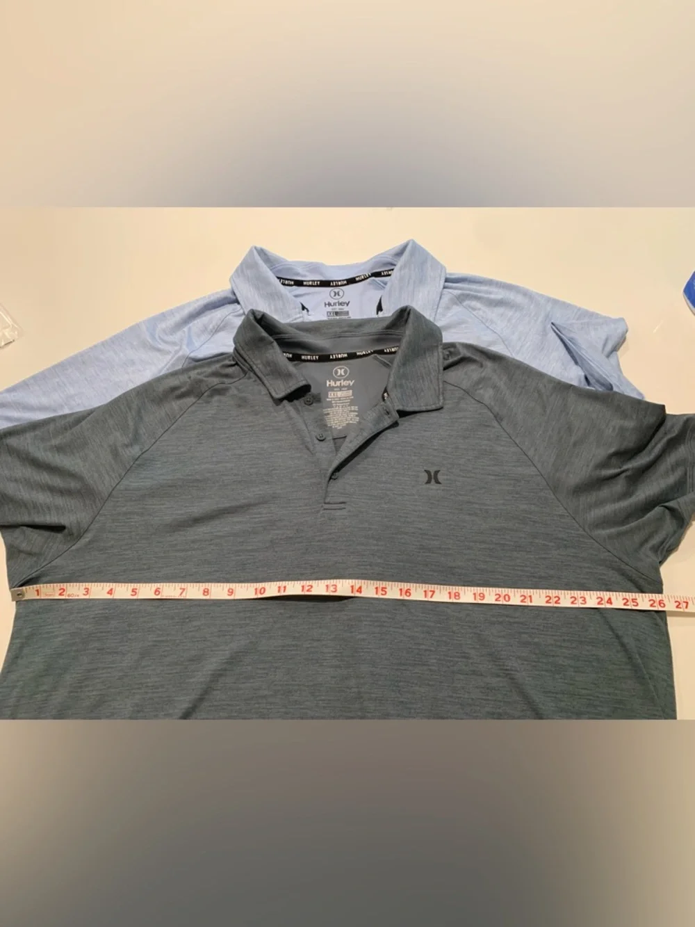 Set/2 Hurley Men’s Polo Shirts, Charcoal, Sky Blue, Ultra Soft Performance Polo - Picture 7 of 7